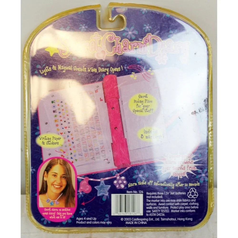 Secret Charm Diary Tamper Proof Alarm Lock Necklace Key Marker Stickers